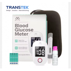 TRANSTEK Home Medical Bluetooth Smart Blood Sugar Monitor Bloodglucosemeter Monitoring Measuring Test Device with Test Strip