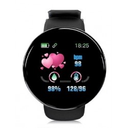 Nu Emp Smart Watch 2020 High Quality Smart Watch HD LCD Screen D18 Android - Black